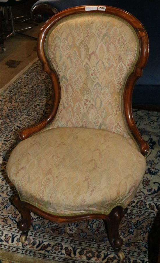 Victorian walnut nursing chair